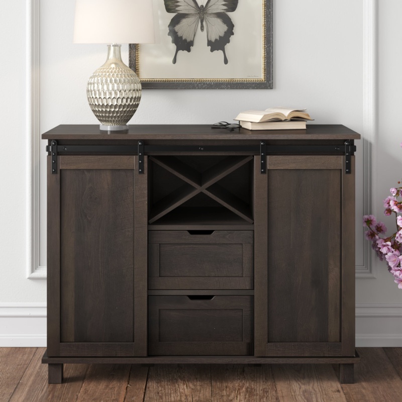 Chartres 39.37'' Wide 2 Drawer 2 Barn Door Sideboard
