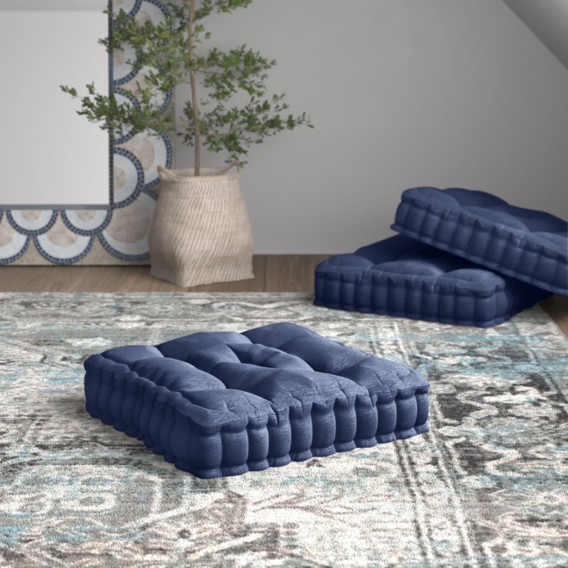 Darwuin Poly Chenille Square Floor Pillow Cushion
