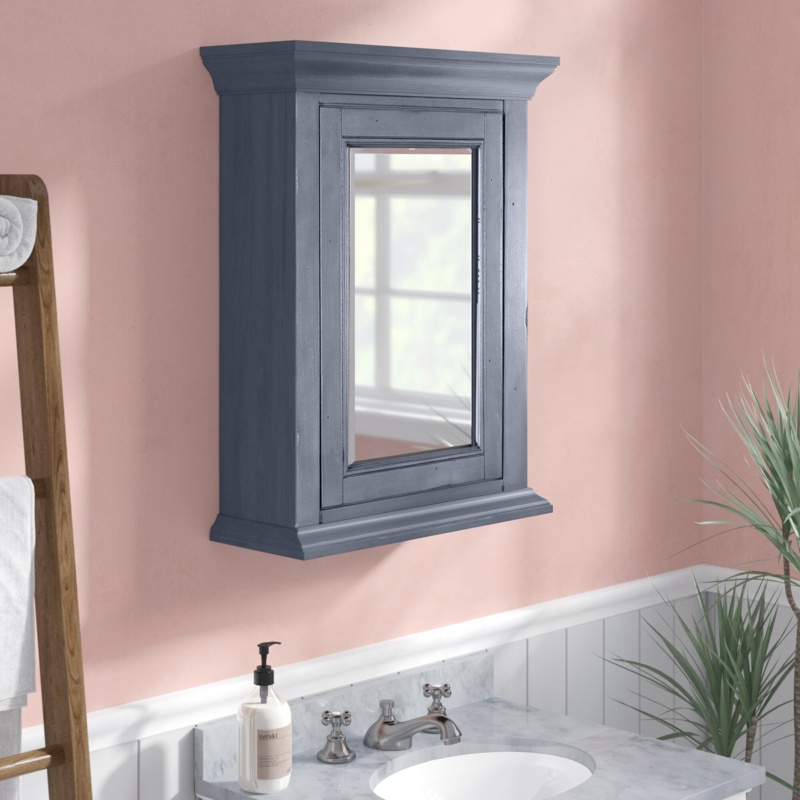Feven 22'' W 28'' H Surface Framed Medicine Cabinet with Mirror and 2 Adjustable Shelves