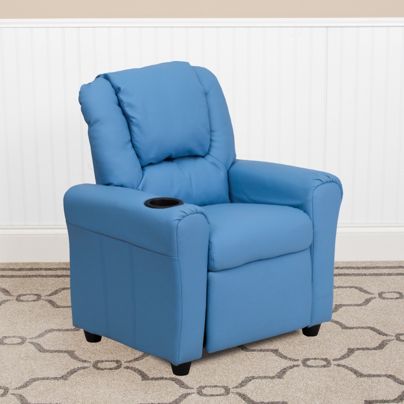 Forman Contemporary Kids Recliner with Cup Holder and Headrest