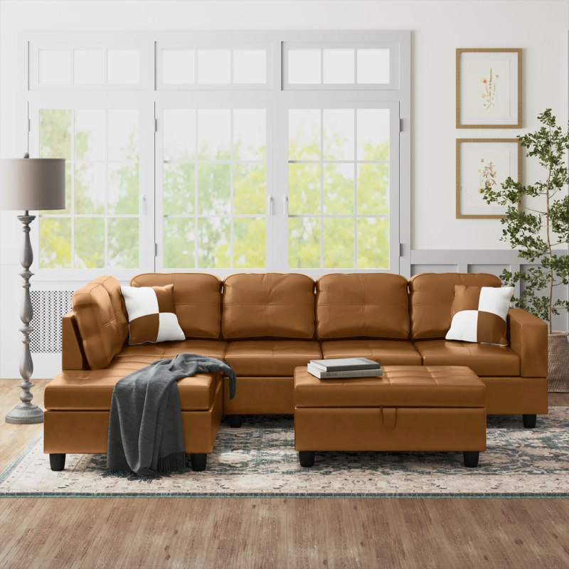 Gafnit 3 - Piece Vegan Leather Sectional