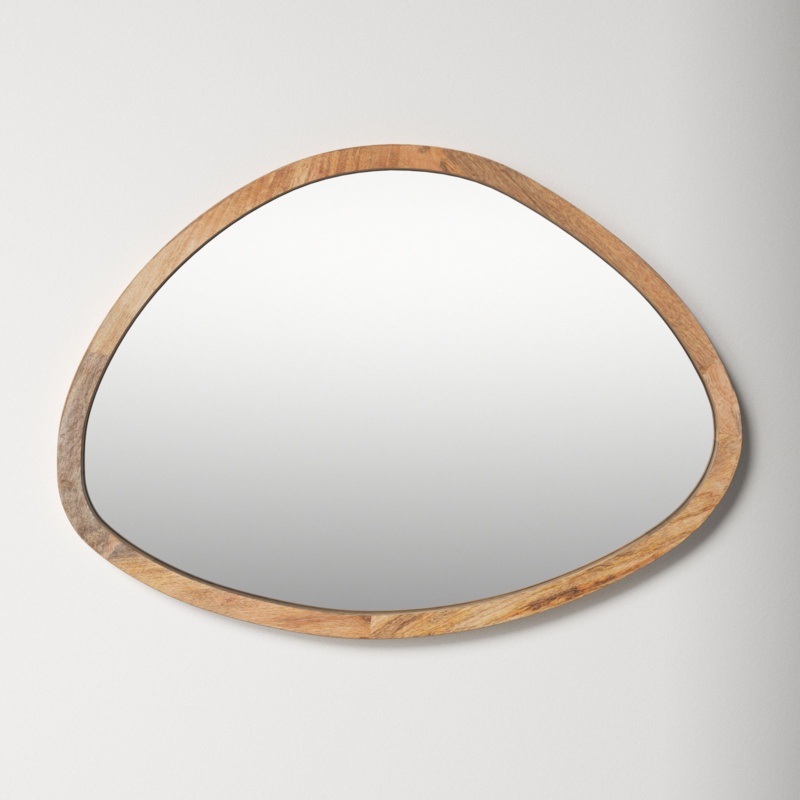 Inis Asymmetrical Solid Wood Wall Mirror