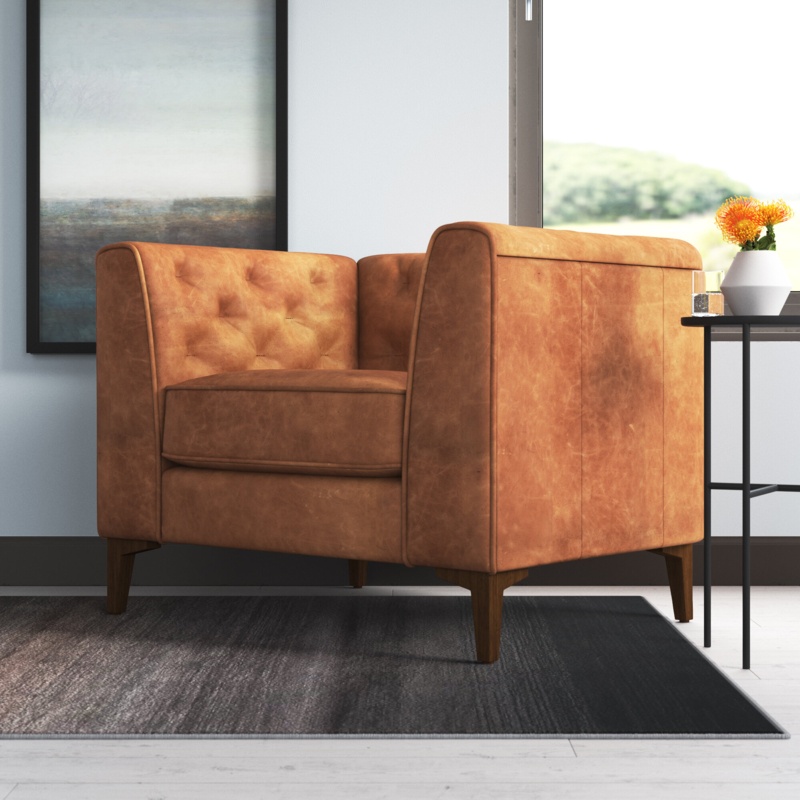 Lariviere Genuine Leather Lounge Chair