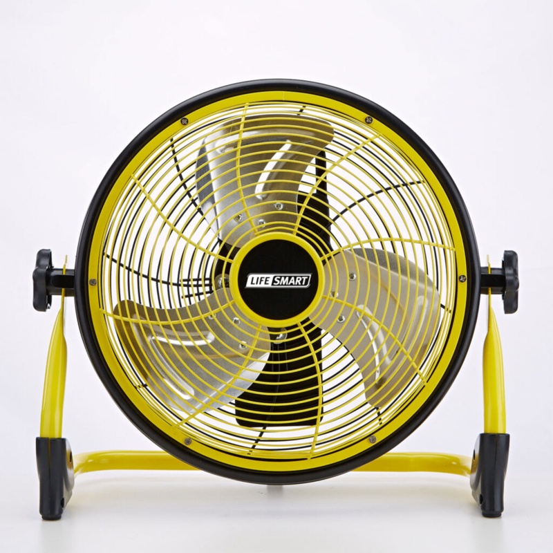 Lifesmart 12 In Rechargeable Battery Powdered Variable Speed Fan, Yellow