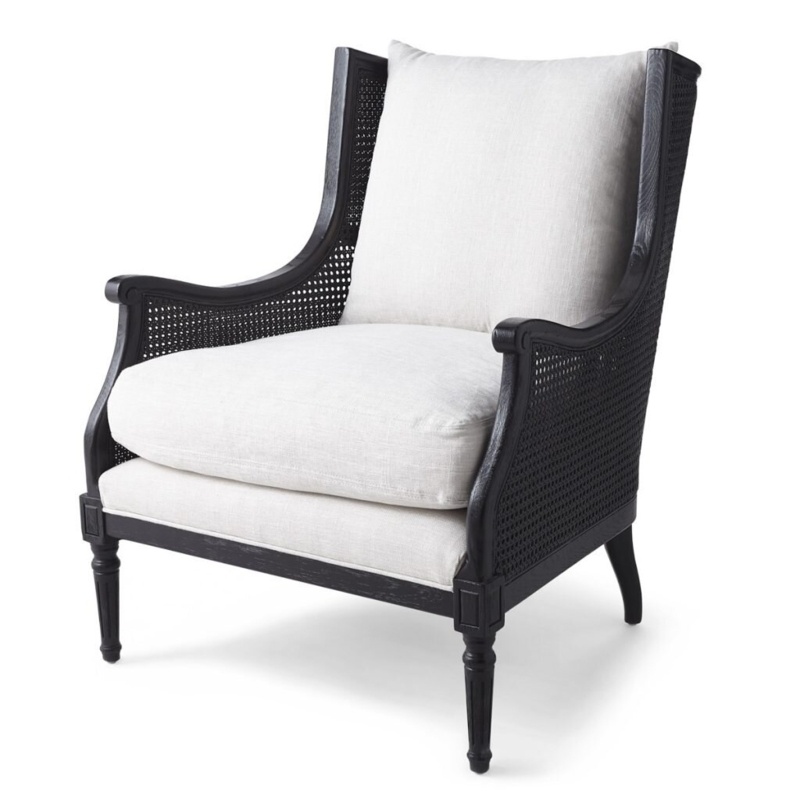 Magnolia Luxurious Smooth Fabric and Crane Accent Chair