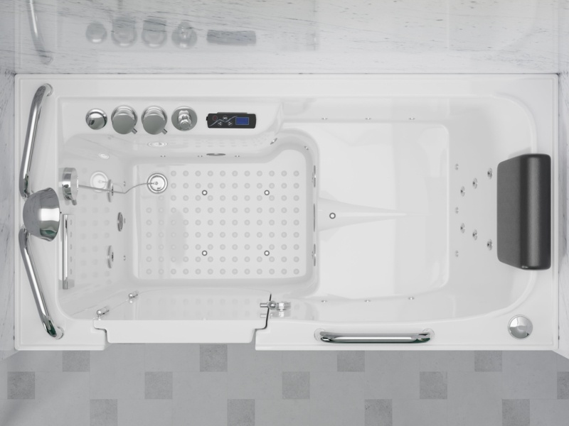MediSpa 53'' x 27'' Walk-in Acrylic Bathtub with Faucet