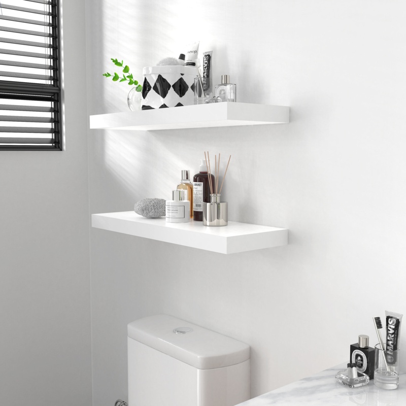 Miami 24" W x 8" D Floating Shelves Set with Invisible Wall Mount Brackets