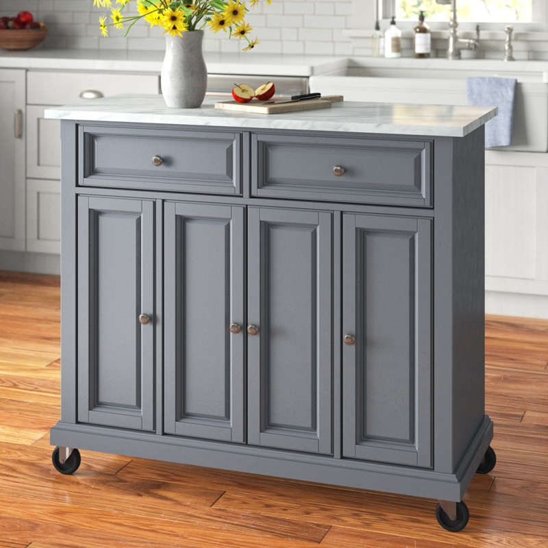 Moser Paper Marble Kitchen Island