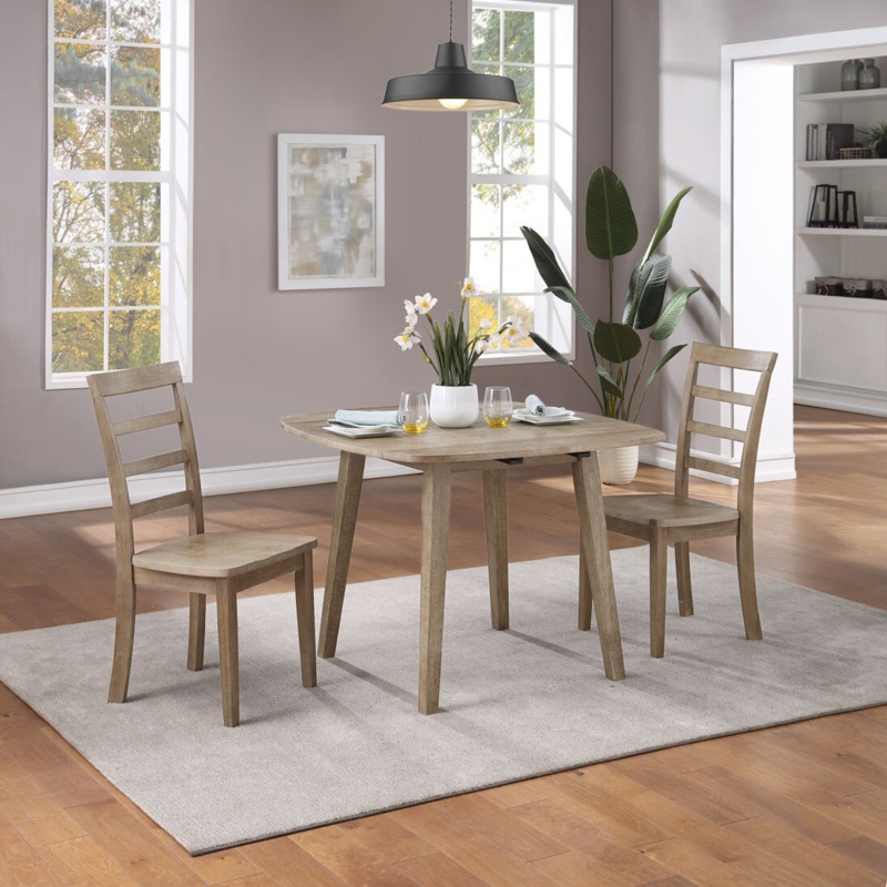 Nurdan  3 - Piece Extendable Rubberwood Dining Set