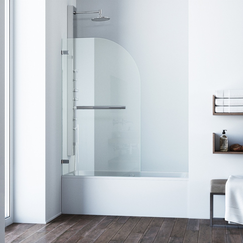 Orion 34" W x 57.38" H Hinged Frameless Tub Door