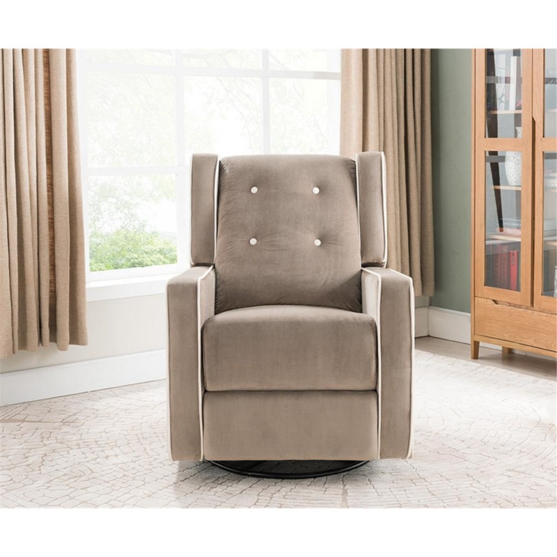 Parkhur 29" Wide Upholstered Manual Swivel Recliner Chair Reclining Nursery Glider Rocker Recliner