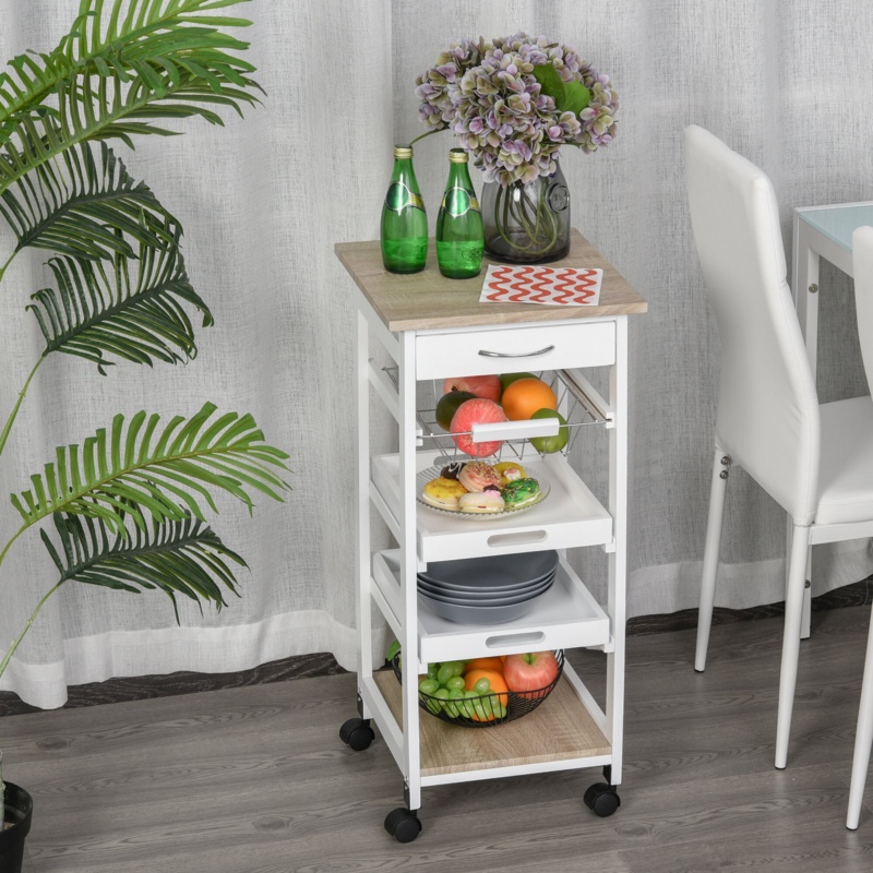 Rafelo Wood Kitchen Cart