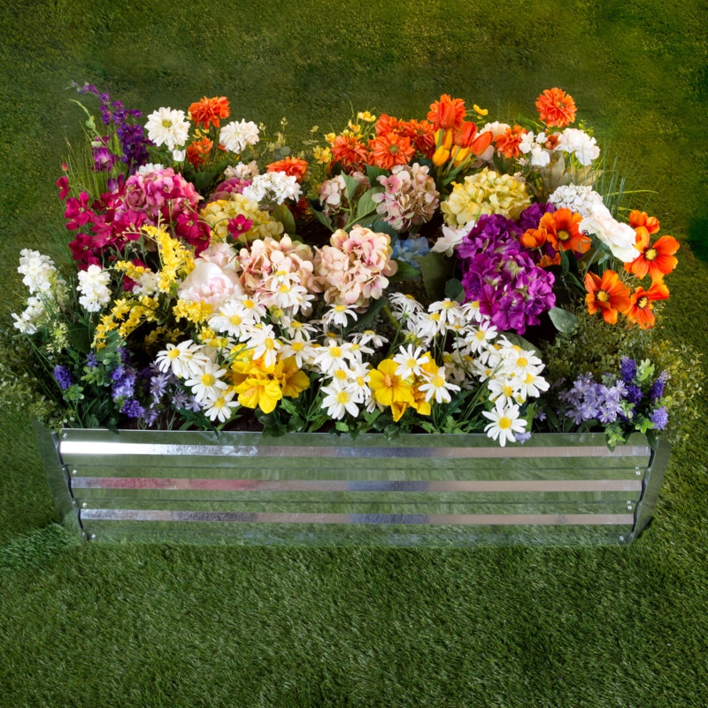 Raised Garden Bed and Plant Holder - Galvanized Iron Box for Growing Flowers, Vegetables, and Herbs