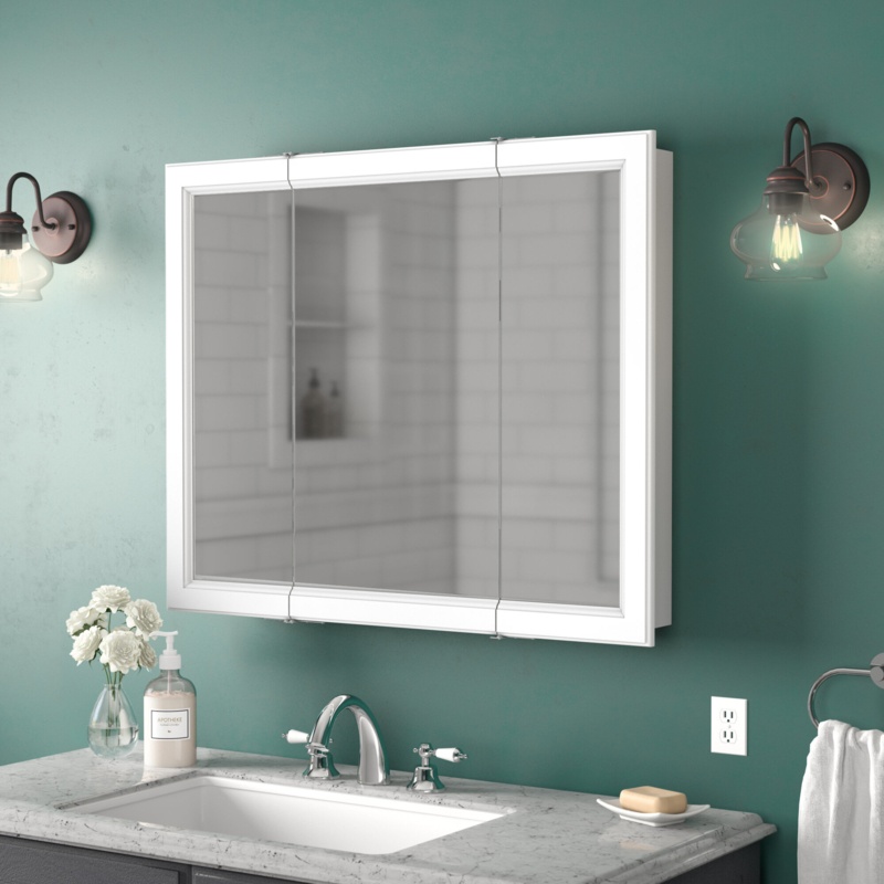 Searle Medicine Cabinet - Bathroom Wall Cabinet with Framed Mirrored Doors