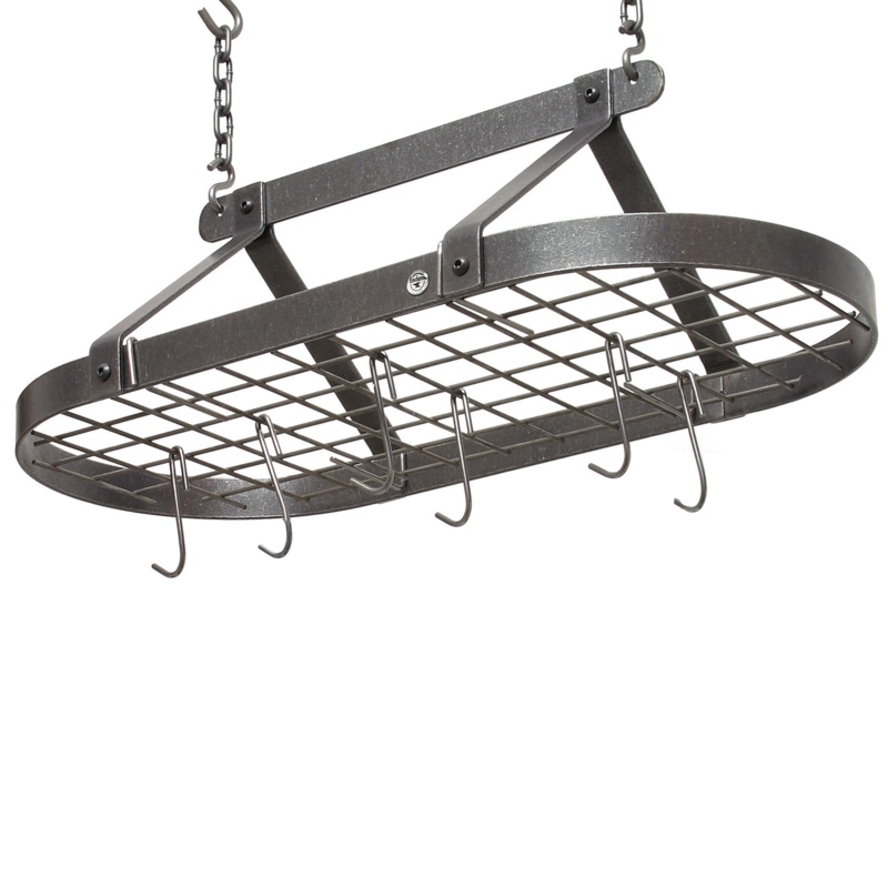 Steel Handcrafted Oval Hanging Pot Rack