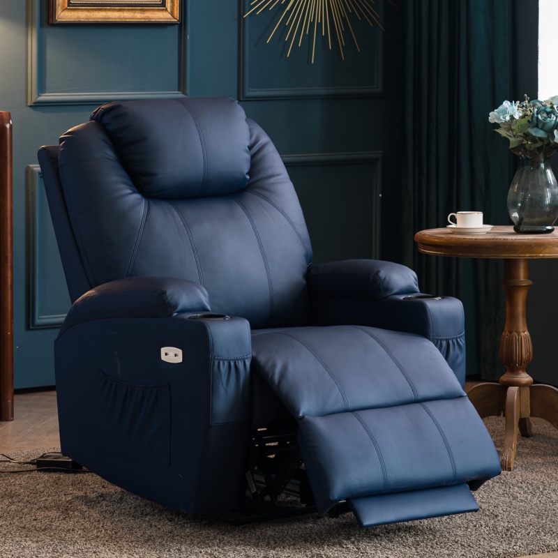 Thirza Faux Leather Power Standard Recliner with Massager
