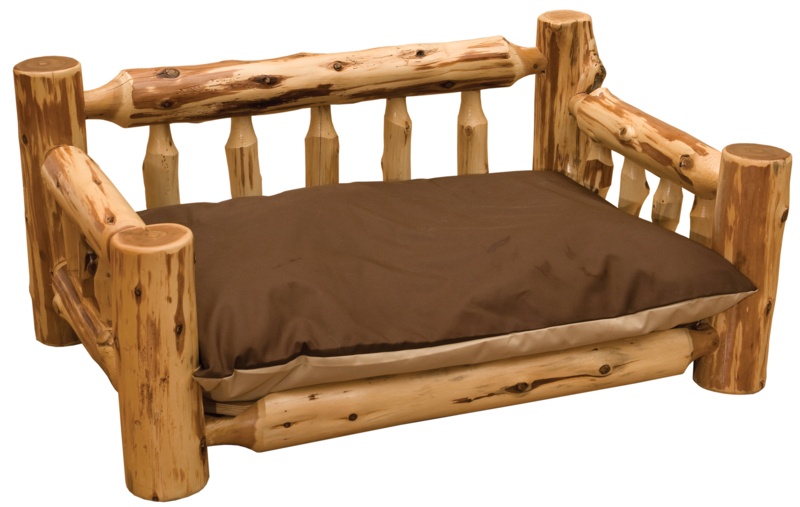 Traditional Cedar Log Dog Bed with Standard Mattress