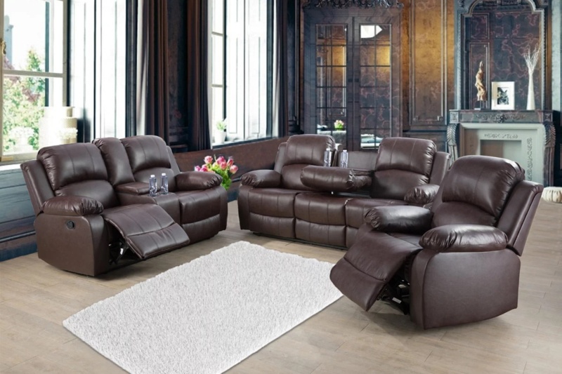 Valentine 3 - Piece Vegan Leather Reclining Living Room Set