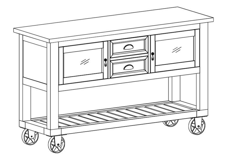 Whyalla Solid Wood Kitchen Cart