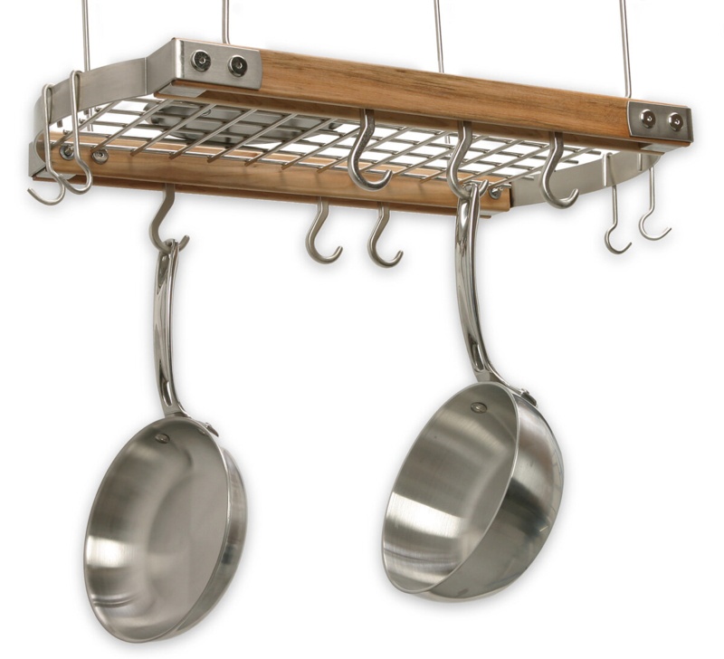 Wood Oval Hanging Pot Rack