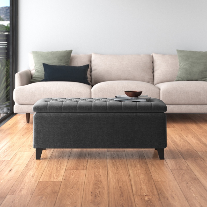 Zakhar Button Tufted Rectangle Storage Ottoman