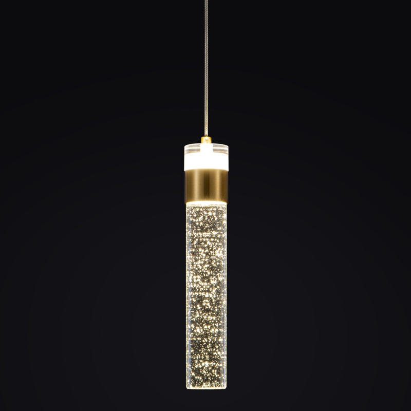 1- Light Kitchen Island Crystal LED Cylinder Pendant