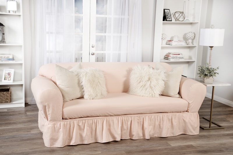 100% Cotton Box Cushion Sofa Slipcover