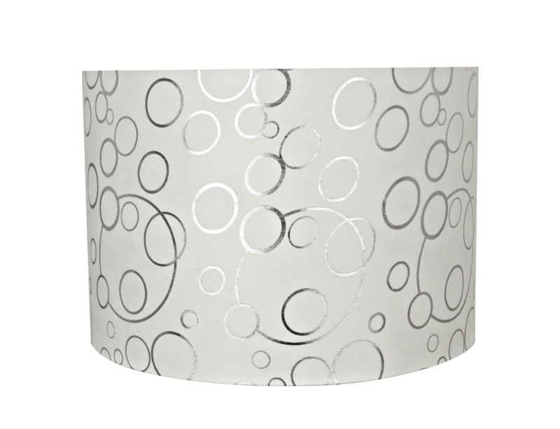 11" H Suede fabric Drum Lamp Shade ( Spider ) in White
