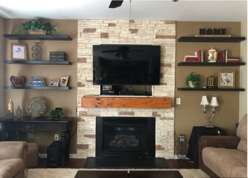 12.5" x 12" Stone Wall Paneling in Beige/Brown