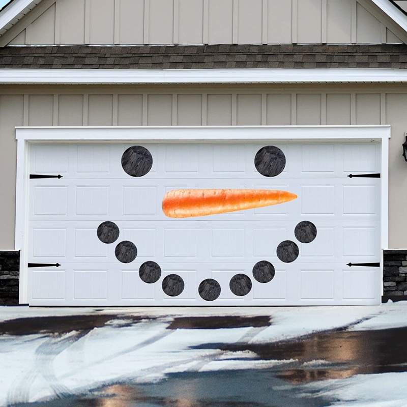 12 Piece Snowman Face Garage Door Mural Set