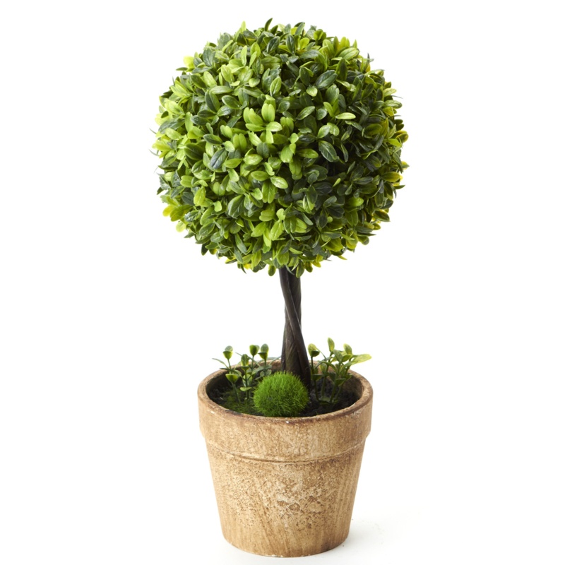 13'' Faux Boxwood Topiary in Planter