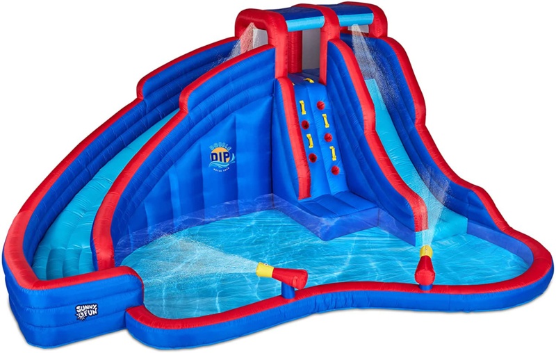 15.6' x 17.9' Bounce House with Water Slide and Air Blower