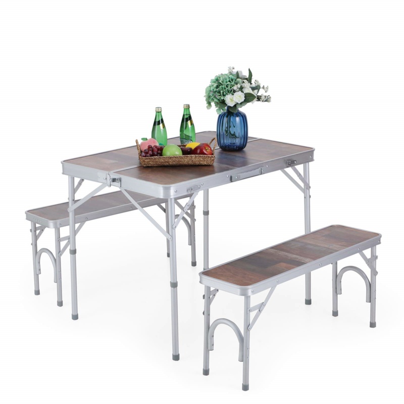 15'' Rectangular Adjustable Folding Table with 2 Chairs