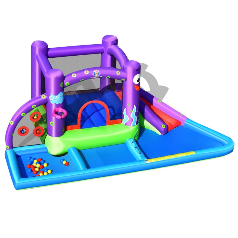 182.5" W x 118" D Bounce House with Slide