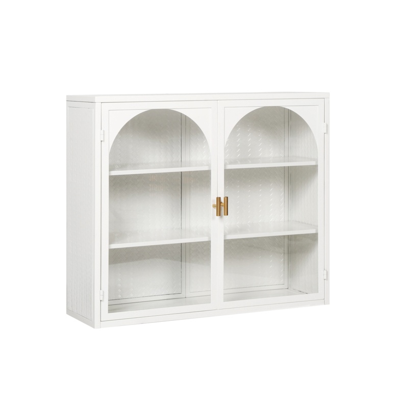 2-Glass Doors Wall Bathroom Cabinet, Wall Mounted Cabinet, Bathroom Storage Cabinet