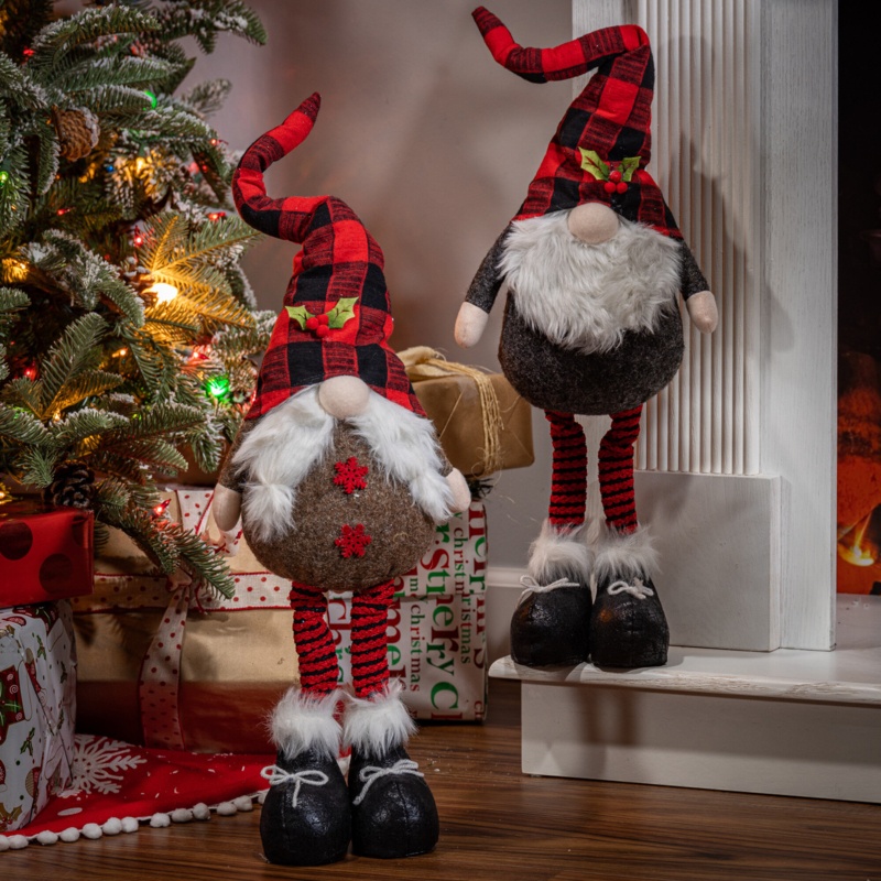 2 Piece Plush Gnome Figurine Set