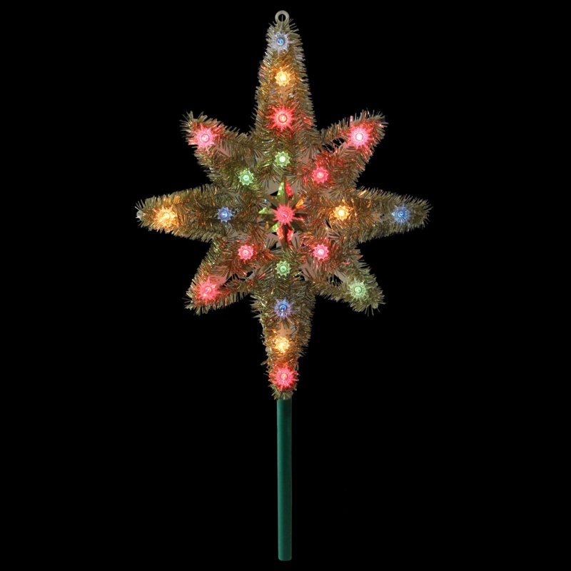 21" Lighted Gold Star of Bethlehem Christmas Tree Topper
