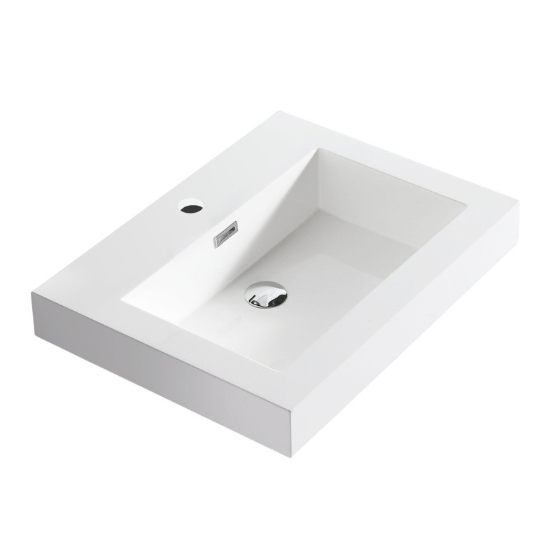 24" Rectangular Drop-In Bathroom Sink with Overflow
