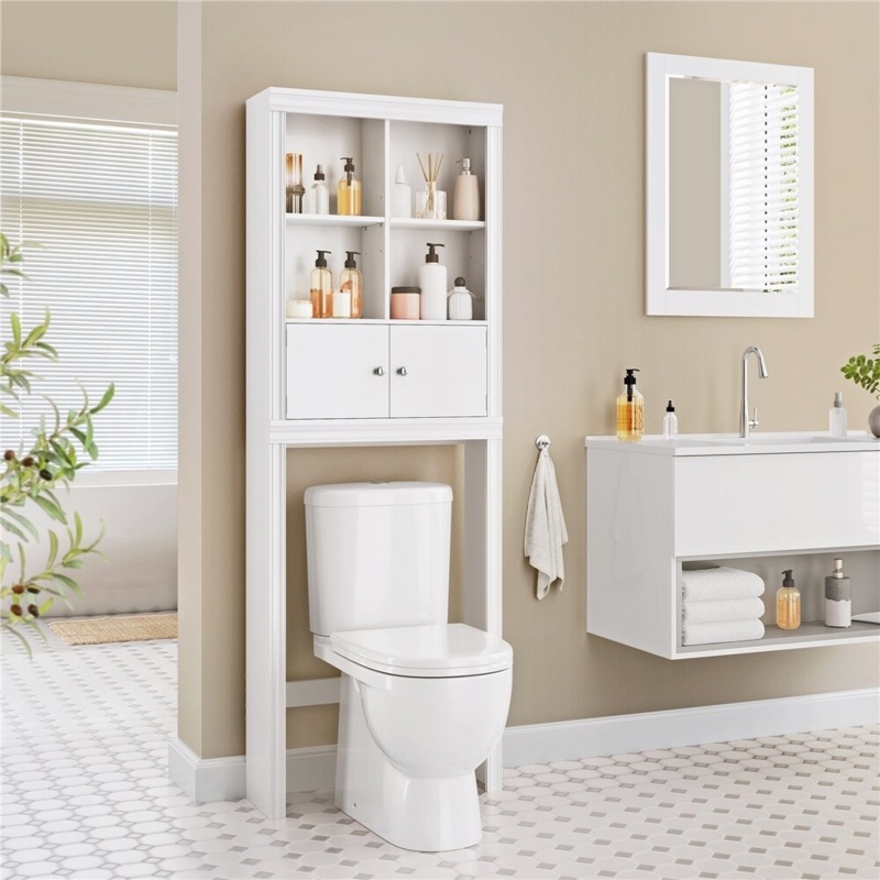 24'' W x 67.5'' H x 8'' D Over-the-Toilet Storage