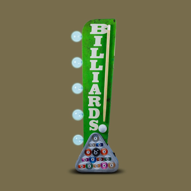25.5'' Billiards And Cards Themed Marquee Sign