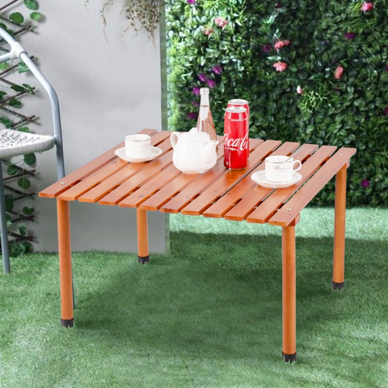 27.5'' Solid Wood Rectangular Portable Folding Table