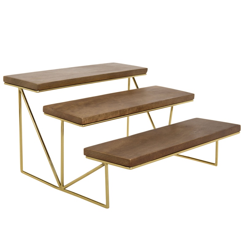 3 Tier Mango Wood Wood Calke Tiered Stand