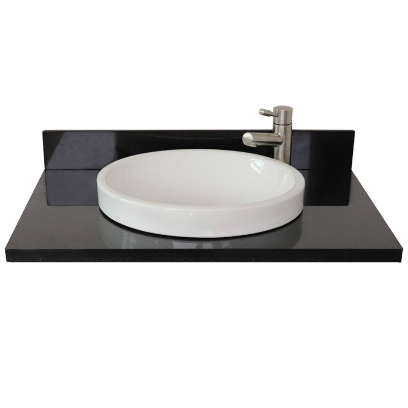 31'' Granite Single Vanity Top with Sink Faucet Holes