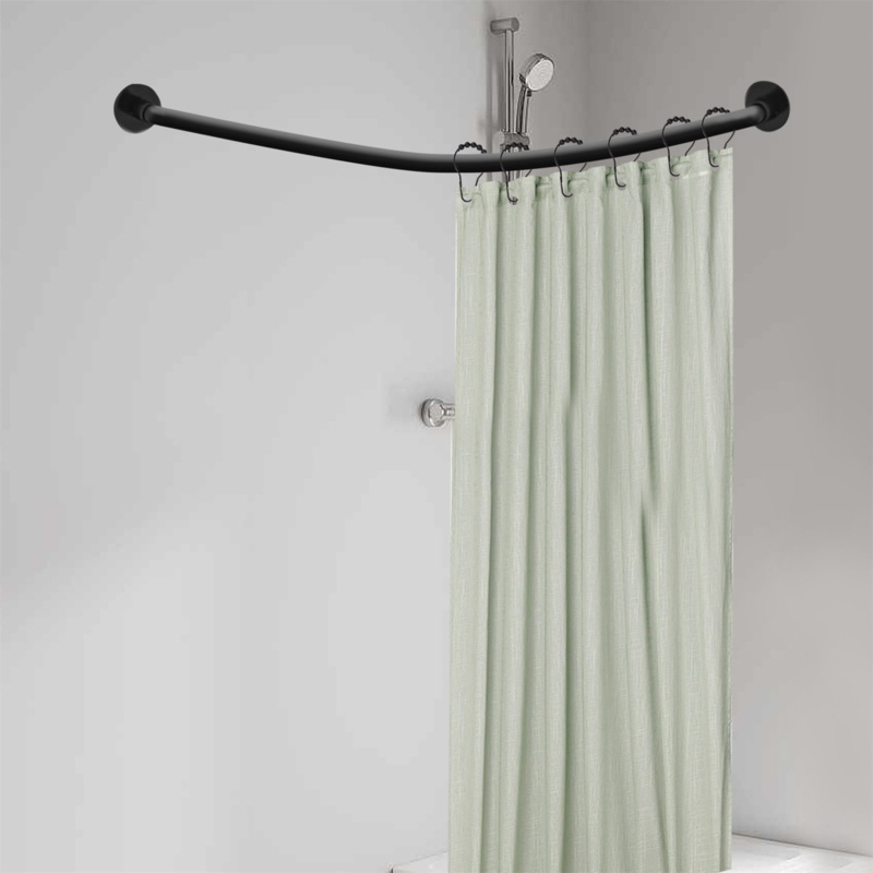 37.4" Adjustable L-Shaped Fixed Shower Curtain Rod