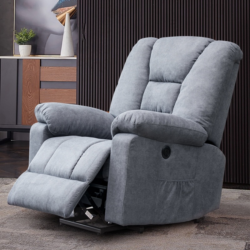 37.5'' Wide Velvet Power Lift Assist Standard Recliner with Massager