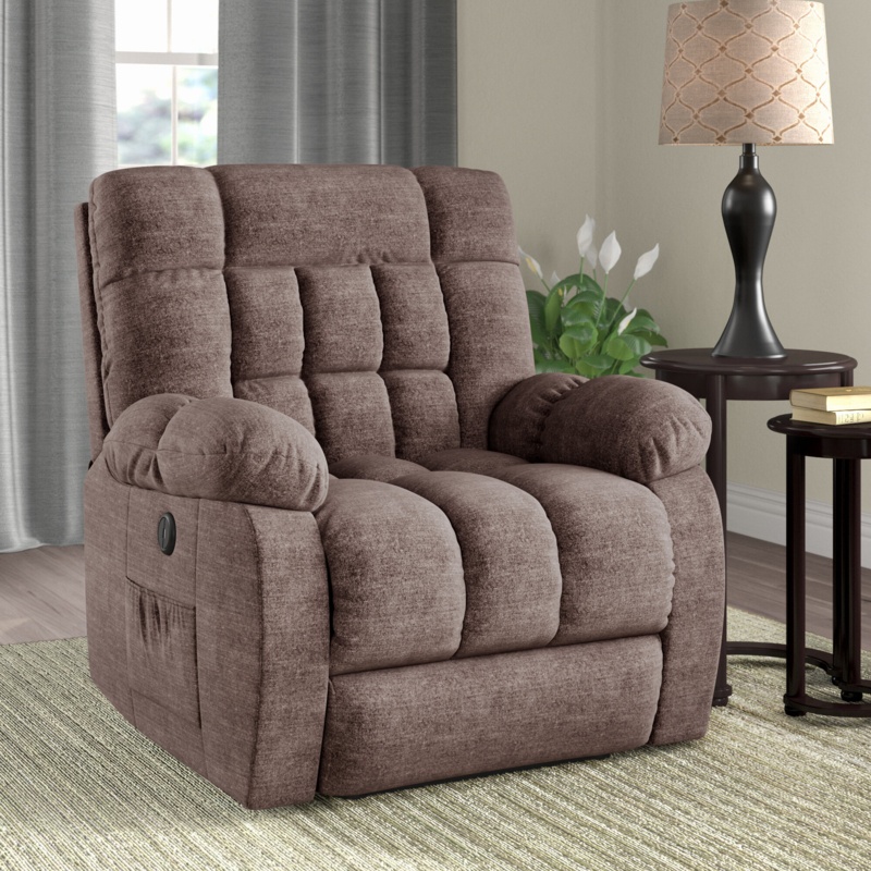 38.2'' Wide Velvet Power Lift Assist Standard Recliner with Massager