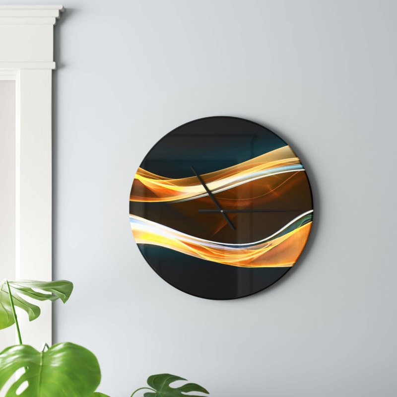 3D Wave Design - Modern wall clock