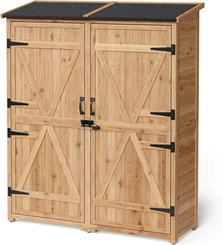4 ft. 7 in. W x 1 ft. 5 in. D Solid Wood Vertical Tool Shed