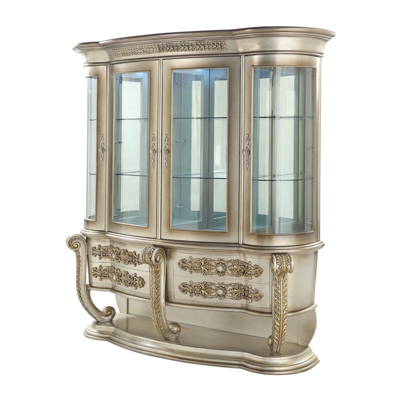 4 Glass Door Curio Cabinet with Touch Light