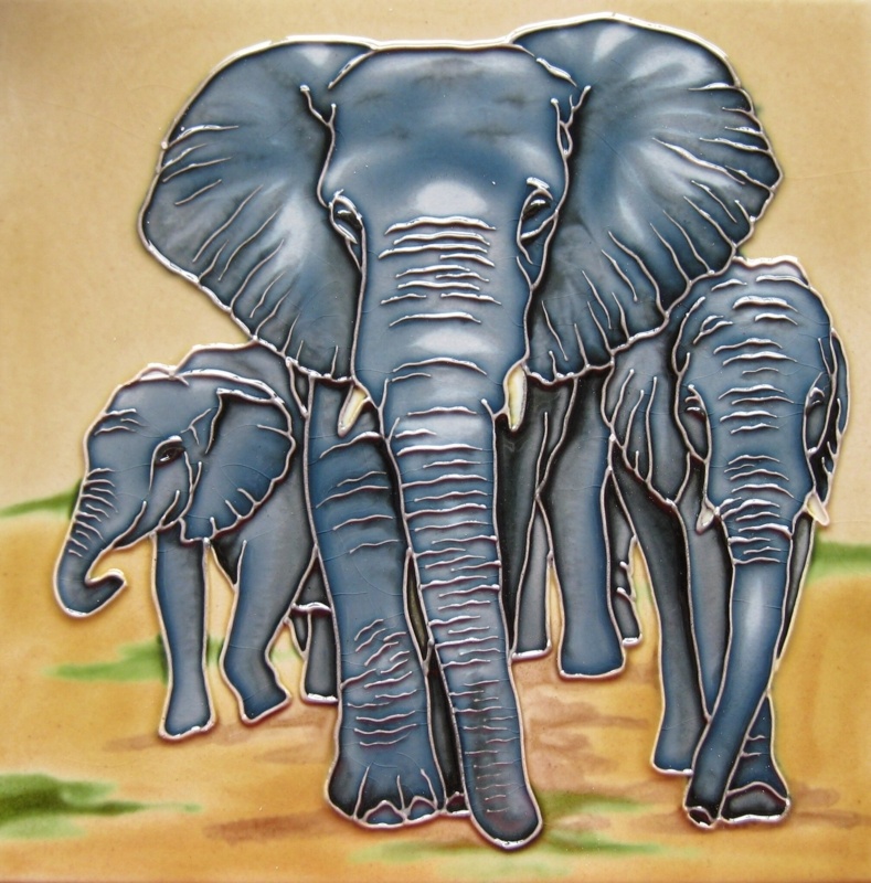 4'' x 4'' Hand Painted Ceramic Decorative Mural
